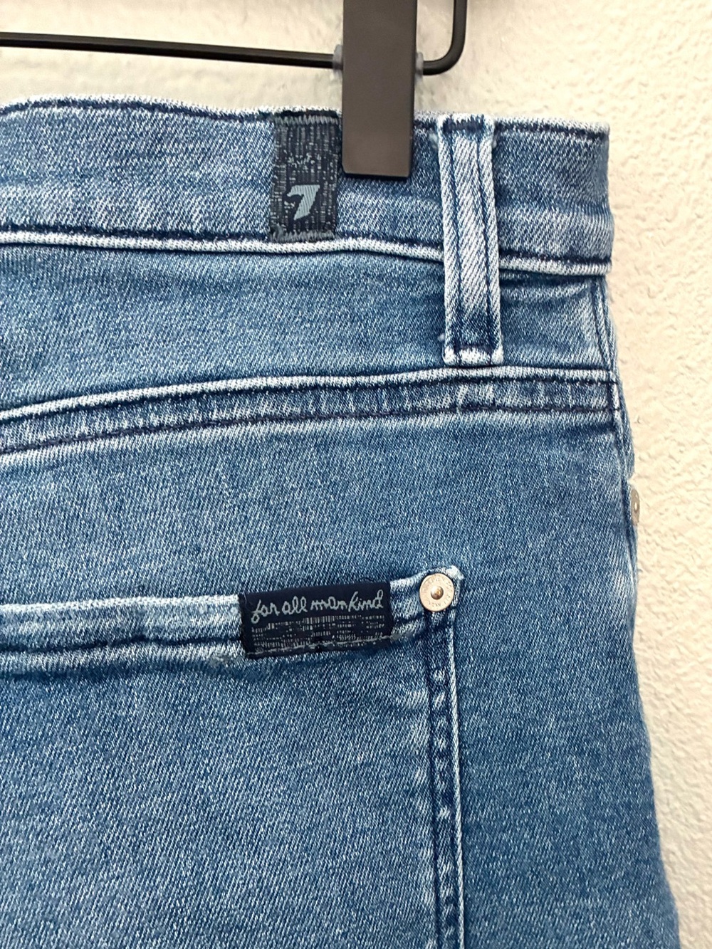 7 For All Mankind Alexa Cropped Jeans Womens 32 High Rise Straight Crop Raw Hem - Picture 7 of 8